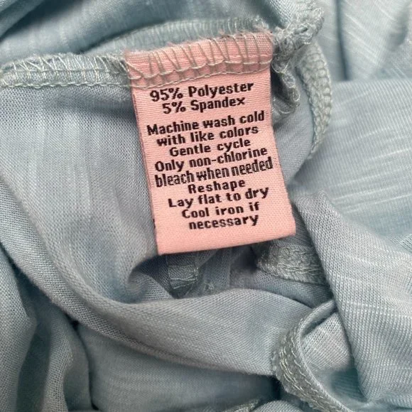 Juicy Couture - Light Blue, Y2K, Flowy Top, with Adjustable Front Tie, Size L - Picture 9 of 10